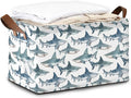 Sharks Storage Bin with Handles, Basket Storage Organizer for Shelves, Closet, Nursery, Book, Laundry Hamper & Home Decor