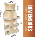 Versatile 4-Sided Rotating Display Stand for Candy, Snacks, Jams, Produce and More - Ideal for Craft Shows, Farmers Markets, and Retail Stores - 12 Shelves, Heavy-Duty Design, Easy Setup (Natural)