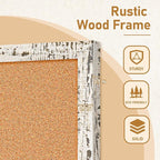 DOLLAR BOSS Cork Board for Wall - 36 X 24 Inches, Birch Bark Framed Bulletin Board Corkboard Decorative Hanging Pin Board for Office & Home Decor
