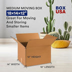 BOX USA Moving Boxes Medium 20-Pack 18x14x12" - Corrugated Cardboard Box for Shipping, Mailing, Packing, Packaging and Storage
