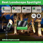 Low Voltage Spotlight, Black Outdoor LED Landscape Light, 12V Waterproof Aluminum Uplight for House Tree Yard Without MR16 Bulb