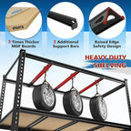 55" W Storage Shelves, 2550LBS Garage Shelving, 5-Tier Metal Shelving Unit, Adjustable Heavy Duty Shelving for Garage, Warehouse, Pantry, Kitchen, 55" W × 24" D × 72" H, Black