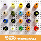 HUHOLE Black Pegboard Hooks 8 Inch, 25PC, Heavy Duty Pegboard Hooks, Fit 1/4" Peg Board