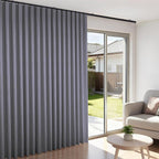 Room Divider Blackout Curtains Flexible Sliding Tracks Sets Ceiling Mounted Rod Window Curtain Privacy Separation for Bedroom Living Rooms,1 Panel Grey Drape and Black Track Set-W144xH96 in