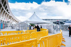 Billboard Barricade 42x96 Plastic Pedestrian Barricade- Yellow