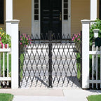 VEVOR Double Folding Security Gate, Lockable Scissor Gate with 360° Swivel Casters, Outdoor Barricade Steel Retractable Gates, for Entry Security, Garage, Warehouse & Pool, 125.98 x 63.19 in (W x H)