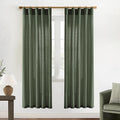 XTMYI Back Tab/Hook Belt Linen Cotton Sheer Curtains for Bedroom Living Room,40 Inch Wide,78 Inch Length 2 Panels,Olive Green