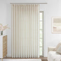 Vision Home Natural Pinch Pleated Semi Sheer Curtains Textured Linen Blended Light Filtering Window Curtains 95 inch for Living Room Bedroom Patio Pinch Pleat Drapes with Hooks 1 Panel 84" Wx95 L