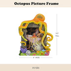 4″X6″Decorative Octopus Hand-Crafted resin Picture Frame for Tabletop. Deep sea Octopus Design Home Décor..Photo Gallery. Art. Octopus Figurine. More (4″x6″) (Orange)
