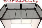 Jumbo 53" Wide DJ Event Facade White/Black Scrim Booth Two Top Corner Table Tops 23"x53" Table! Padded Carrying Case! All Aluminum Build!