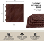 Playsafer Herringbone Rubber Interlocking Tiles | 16 X 16 | Easy Install for Indoor and Outdoor Use (Red, 10 Tiles)