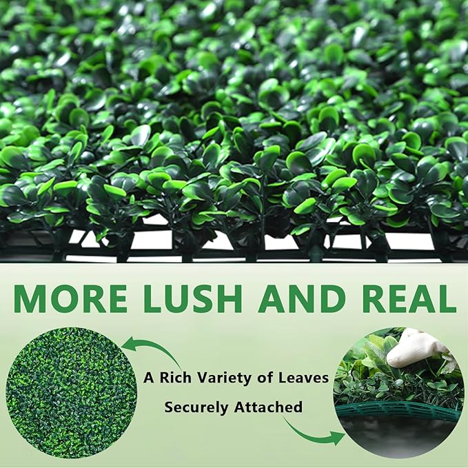 Boxwood Roll Panels, 48"x140" Artificial Ivy Privacy Fence Screen, UV-Anti Faux Boxwood Roll Grass Wall Panels for Garden Patio Balcony Privacy