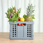 Clax® crate | folding box | basket | 48 qt (12 gal) | grey