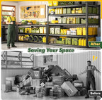 59.9" W Garage Shelves 2230LBS Metal Shelving, 5 Tier Adjustable Garage Storage Shelves, Heavy Duty Shelving for Storage, Basement, Warehouse, Pantry, Kitchen, 59.9"W x 24.1"D x 72.1"H, Black, 2 Pack
