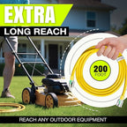 200ft Outdoor/Indoor Extension Cord 16/3 Gauge Heavy Duty 3 Prong SJTW, Waterproof, Flexible Cold-Resistant Long Power Cord,6A 125V 750W, Yellow by LifeSupplyUSA