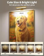 EZVALO Picture Light for Wall, Rechargeable 2400mAh Battery Lights Wireless Remote, 3 Color & Dimmable Magnetic 8'' LED Lights Display for Painting, Living Room, Gallery, Bedroom, Dashboard(Gold-3P)