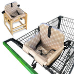 Shopping Cart Seat for Baby, High Chair Cover, Grocery Cart Cover, Cart Seat Cover for Baby, Shopping Cart Seat, Shopping Cart Cover for Baby (Beige Diagonal Checkered)