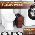 2.3 Gallons Rectangular Wooden Trash Can | Trash Can with Bin Liners | Decorative Waste Basket | Recycling Bin for Bathroom | Natural Wood Finish Basket for Kitchen | Paper Basket for Office