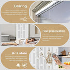 48X79in Frosted Acrylic Glass PVC Accordion Folding Door for Closet,Multifold Interior Door with Installation Hardware,Includes Handle and Latch,White Beech