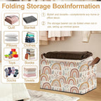 32L Large Storage Bins with Handles, Basket Organizer for Shelves, Closet, Books, Laundry & Home Decor (Colorful Rainbow)