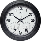 Infinity Instruments Classique Wall Clock, Modern Indoor/Outdoor All Weather Wall Clock, Sleek and Bold Design, 18-inch Display, Black
