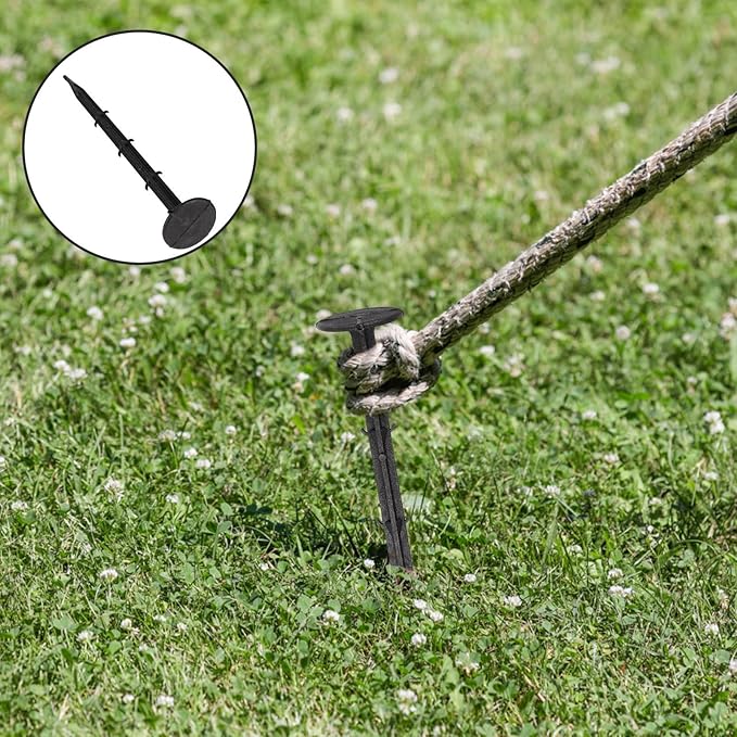 100Pcs Plastic Pegs Garden Stakes for Ground Fixing Garden Anchors for Lawn Weed Barrier Sunshade Net and Tarp Easy-Insert Ground Spikes for Outdoor Gardening Tools