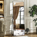 HARRITPURE 56"x21" Full Length Mirror, Black Rounded Corner Aluminum Frame Floor Standing Mirror Hanging/Leaning Wall for Living Room Bedroom Cloakroom