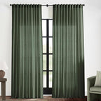 XTMYI 70 Inch Wide Loden Back Tab/Hook Belt Linen Cotton Sheer Curtains for Bedroom,2 Panels,96 Inch Length