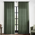 XTMYI Olive Green 102 Inch Length Back Tab/Hook Belt Linen Cotton Sheer Curtains for Bedroom 2 Panels,70 Inch Wide