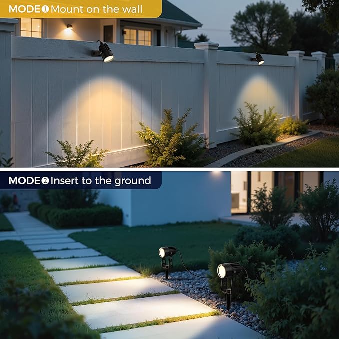 L LOHAS LED RGB Dusk to Dawn Low Voltage Landscape Lighting, Christmas Outdoor Spotlight with Transformers&Remote Control, IP65 Color Changing Timing Plug in Spotlights for Yard Backyard Pathway 6Pack