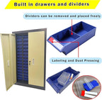 60 Drawer Parts Cabinet with Doors GarageOrganizer Steel ABS Materials for Parts Storage Drawer Size 7.8 * 3.9 * 1.9 Inch