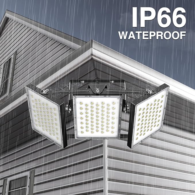 2025 Elite New Upgraded LED Flood Light Outdoor 300W 2 Pack 45000lm Stadium Flood Lights, 5000K IP66 Waterproof Adjustable Adjustable Floodlight for Street, Parking Lot