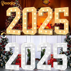 Pooqla 4 FT Light Up Marquee Numbers, LED Large Lighted Marquee Numbers, Giant Mosaic Light Up Number for Balloons 5th 15th 50th Birthday Party Decoration, Cool White and Warm White LED 5