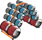 SELEWARE Portable Wire Spool Caddy – Heavy-Duty Steel Cable Dispenser with 8 Adjustable Rods for Effortless Spool Storage & Dispensing (Orange)