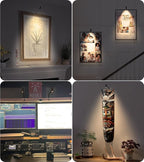 Plug in Picture Light LED Art Light 3000K Picture Lights with Remote Dimmiable Picture Frame Light Art Lights for Pictures on Wall CRI 90 Picture Light for Wall Artwork Display Portrait, 2 Pack