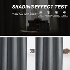 DUALIFE Gray Extra Long Pinch Pleated Blackout Curtains 144 Inch Length,Back Tab with Hooks Thermal Insulated Blackout Curtains 40W x 144L, Grey, 2 Panels