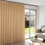 Room Divider Blackout Curtains Flexible Sliding Tracks Sets Ceiling Mounted Rod Window Curtain Privacy Separation for Bedroom Living Rooms,1 Panel Khaki Drape and Black Track Set-W72xH96 in