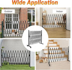 SMONTER Expandable Barricade Gate, 129" Metal Safety Barrier Gate with Casters, Accordion Garden Yard Fence Portable Dog Gates with Latch Indoor Outdoor