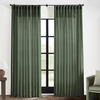 XTMYI 70 Inch Wide Loden Back Tab/Hook Belt Linen Cotton Sheer Curtains for Bedroom,2 Panels,96 Inch Length