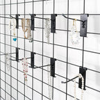 HUHOLE Gridwall Hooks 2 Inch, 50PC Display Hooks for Grid Wall, Hook for Grid Wall Panel, Black