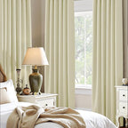 PONY DANCE Beige Curtains for Living Room 72 inch Length, Thermal Insulated Rod Pocket Black Out Window Drapes for Bedroom, Light Beige Room Darkening Privacy Covering, W 42 x L 72 inch, 2 Panels