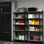 PrimeZone 32"W x 16"D x 63" H Storage Shelves - 2 Pack 5 Tier Adjustable Garage Storage Shelving, Heavy Duty Metal Storage Organizer Utility Rack Shelf Unit for Warehouse Pantry Closet Kitchen, Black
