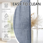 MYSKY HOME Blue Curtains for Bedroom 63 Inches Long Semi Sheer Light Filtering Drapes for Small Window Pinch Pleated Linen Look Window Draperies Set Country Curtains, 40 x 63 in, Dusty Blue, 2 Pieces
