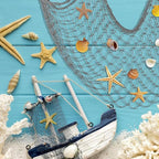 ZUEXT Decorative Fishing Net 80x40 Inch, 2 Pack Large Dark Grey Picture Fish Net, Wall Photo Hanging Fishnet for Nautical Mermaid Pirate Ocean Themed Hawaii Beach Under The Sea Party Decorations