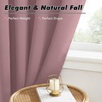KGORGE 45 inch Curtains for Small Window, Privacy Thermal Insulated Curtains Noise Reducing Window Drapes for Bedroom Dining Room, Back Tab Rod Pocket, W52 x L45 inches, Dusty Rose, 2 Panels