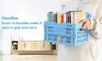 Collapsible crates for storage,plastic baskets for organizing 14.96" x 9.84"x7.87",shopping garden basket,foldable crate with Handles, car trunk basket,for Kitchen,Bathroom