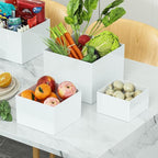 6 Pcs White Acrylic Boxes for Display as Buffet Risers and Stands, Food Risers for Party, Table, including 8", 7", 6", 5", 4", 3" (Small, 6Pcs, White)