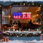 Open Sign for Business, 40"x14" Jumbo Open Sign with Timer and Remote Control, Dynamic Light Modes Led Signs for Storefront Window Bar Salon Cafes Retail Shops US Flag