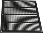 Repa Market Air Vent Cover 16x12 Inch (Outer Dimensions) Black Galvanized Steel Louvered Grill Cover with Mesh Screen/Wall or Ceiling Vent/HVAC Register for Indoor and Outdoor Ventilation