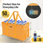 BALEINE Extra Large Utility Tote Bag with Wire Frame for Storage (Yellow, 22''x12''x10'')